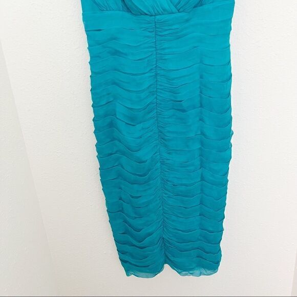 Tadashi Collection Teal Silk Multi Layer Dress - Picture 5 of 12